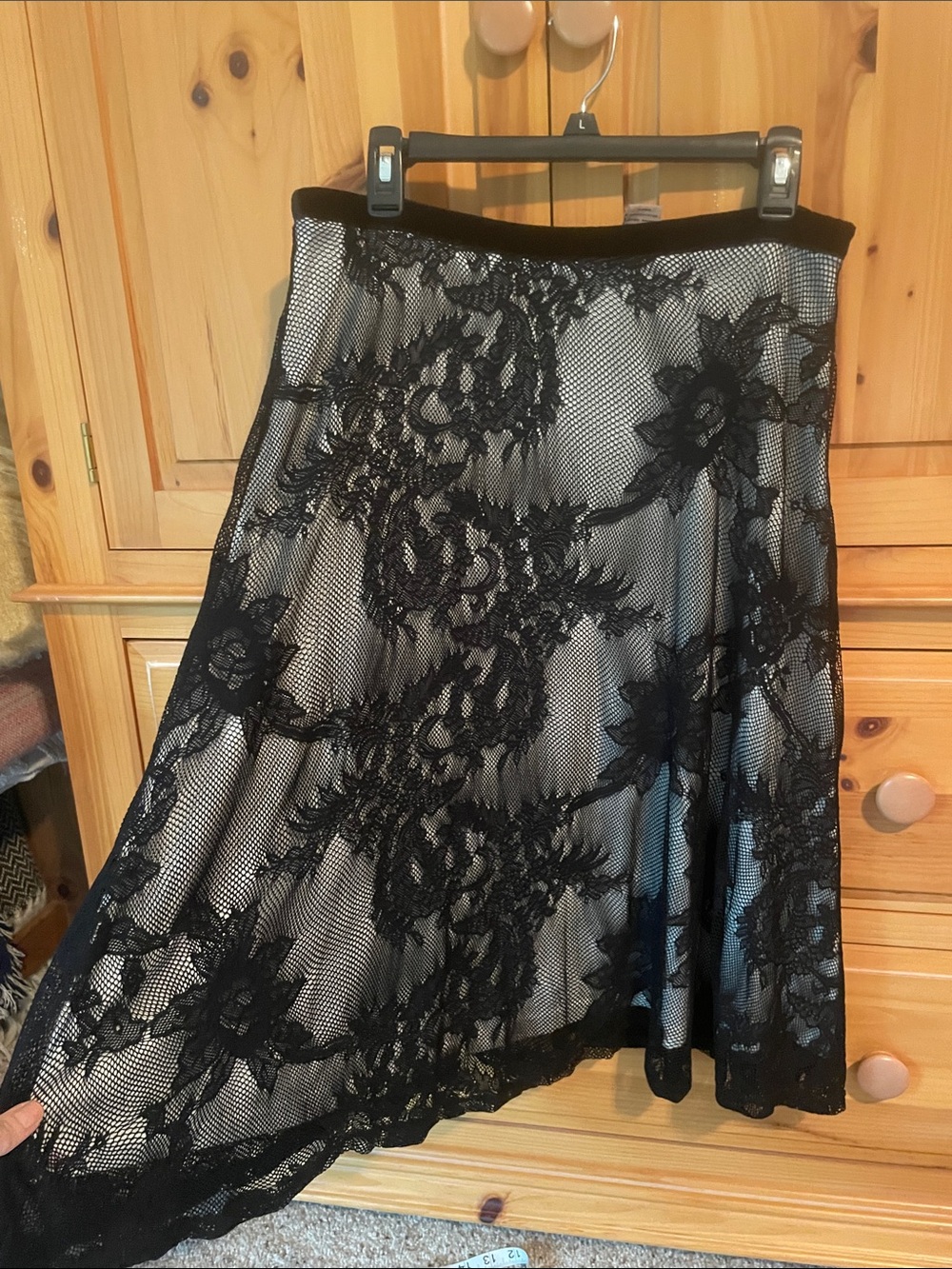 Massini black Lace A-Line Women's Skirt